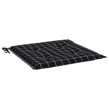 Gartenstuhl-Kissen 6 Stk. Schwarz Karomuster 50x50x3 cm Stoff