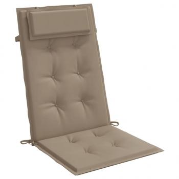 Hochlehner-Auflagen 6 Stk. Taupe Oxford-Gewebe