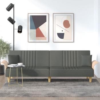 ARDEBO.de - Schlafsofa mit Armlehnen Dunkelgrau Stoff