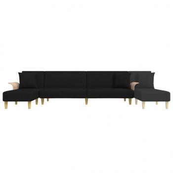 Schlafsofa in L-Form Schwarz 279x140x70 cm Stoff