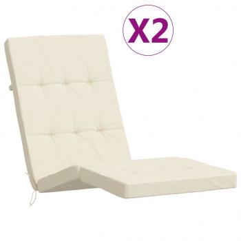 ARDEBO.de - Liegestuhl-Auflagen 2 Stk. Creme Oxford-Gewebe