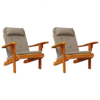 Adirondack-Auflagen 2 Stk. Taupe Oxford-Gewebe