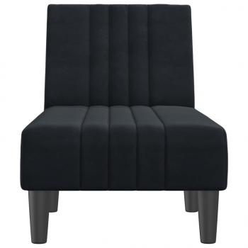 Chaiselongue Schwarz Samt