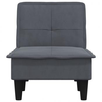 Chaiselongue Dunkelgrau Samt