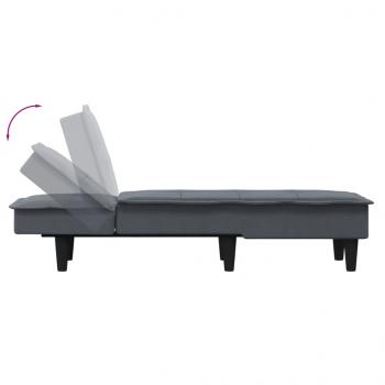 Chaiselongue Dunkelgrau Samt