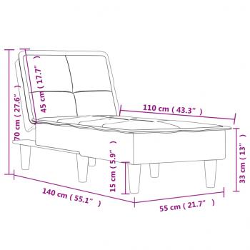 Chaiselongue Dunkelgrau Samt