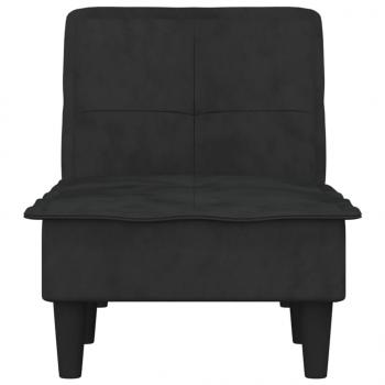 Chaiselongue Schwarz Samt
