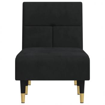 Chaiselongue Schwarz Samt