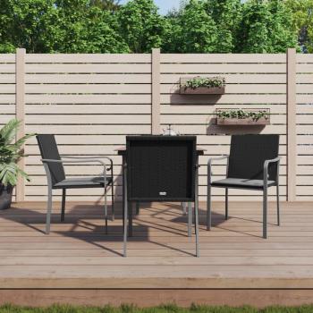 ARDEBO.de - 5-tlg. Garten-Essgruppe mit Kissen Poly Rattan und Stahl