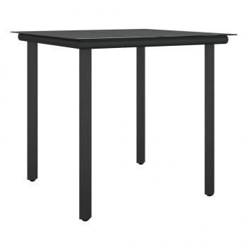 3-tlg. Garten-Essgruppe mit Kissen Poly Rattan und Stahl