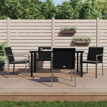 ARDEBO.de - 5-tlg. Garten-Essgruppe mit Kissen Poly Rattan und Stahl