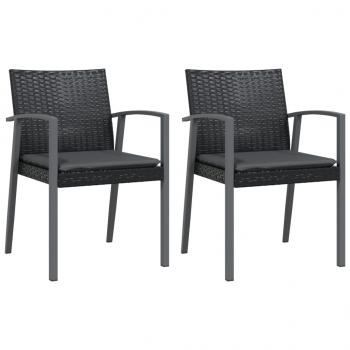 3-tlg. Garten-Essgruppe mit Kissen Poly Rattan und Stahl