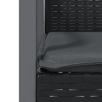 5-tlg. Garten-Essgruppe mit Kissen Poly Rattan und Stahl