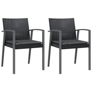 3-tlg. Garten-Essgruppe mit Kissen Poly Rattan und Stahl