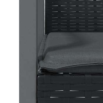 5-tlg. Garten-Essgruppe mit Kissen Poly Rattan und Stahl