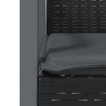 7-tlg. Garten-Essgruppe mit Kissen Poly Rattan und Stahl