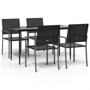 5-tlg. Garten-Essgruppe Poly Rattan und Stahl