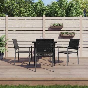ARDEBO.de - 5-tlg. Garten-Essgruppe Poly Rattan und Stahl
