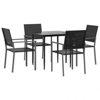 5-tlg. Garten-Essgruppe Poly Rattan und Stahl
