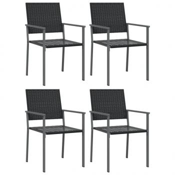 5-tlg. Garten-Essgruppe Poly Rattan und Stahl