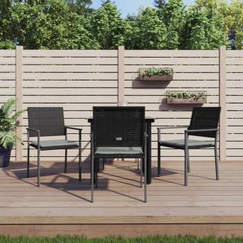ARDEBO.de - 5-tlg. Garten-Essgruppe mit Kissen Poly Rattan und Stahl