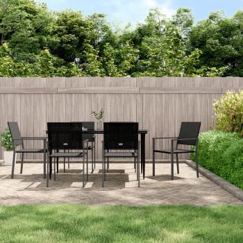 ARDEBO.de - 7-tlg. Garten-Essgruppe Poly Rattan und Stahl