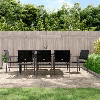 ARDEBO.de - 9-tlg. Garten-Essgruppe Poly Rattan und Stahl
