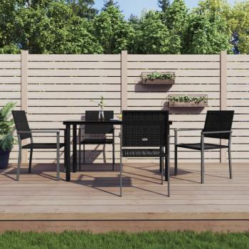 ARDEBO.de - 5-tlg. Garten-Essgruppe Poly Rattan und Stahl