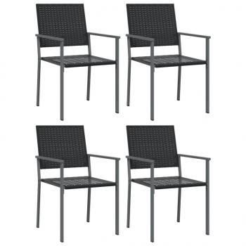 5-tlg. Garten-Essgruppe Poly Rattan und Stahl