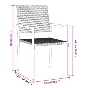 5-tlg. Garten-Essgruppe Poly Rattan und Stahl