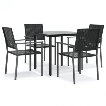 5-tlg. Garten-Essgruppe Poly Rattan und Stahl