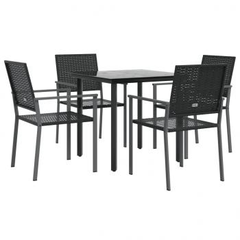 5-tlg. Garten-Essgruppe Poly Rattan und Stahl