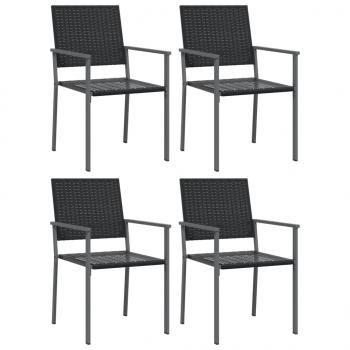 5-tlg. Garten-Essgruppe Poly Rattan und Stahl