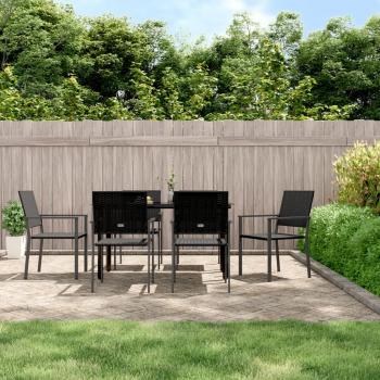 ARDEBO.de - 7-tlg. Garten-Essgruppe Poly Rattan und Stahl