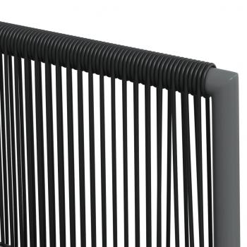 3-tlg. Garten-Essgruppe mit Kissen Schwarz Poly Rattan & Stahl