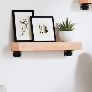 ARDEBO.de - Wandregal 40x10x6 cm Massivholz Eiche Unbehandelt