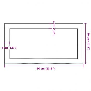 Wandregal 60x30x(2-6) cm Massivholz Eiche Unbehandelt