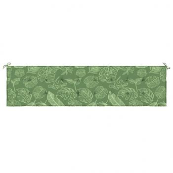 Gartenbank-Auflage Blattmuster 200x50x3 cm Stoff