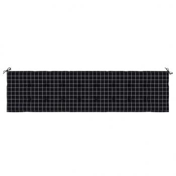 Gartenbank-Auflage Schwarz Karomuster 200x50x3 cm Stoff