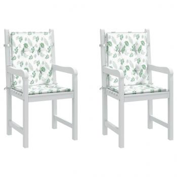 ARDEBO.de - Niedriglehner-Auflagen 2 Stk. Blattmuster Stoff