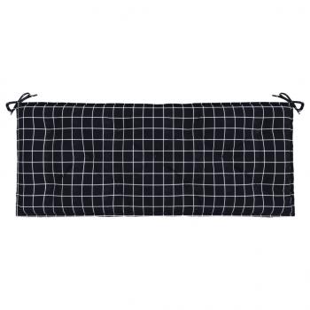 Gartenbank-Auflage Schwarz Karomuster 120x50x7 cm Stoff