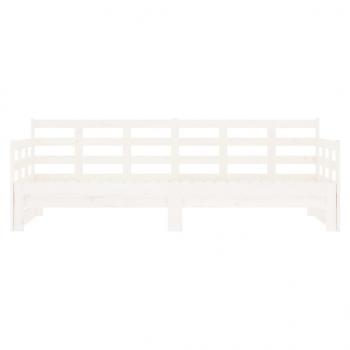 Tagesbett Ausziehbar Weiß Massivholz Kiefer 2x(90x200) cm