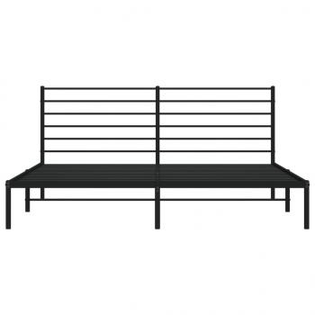 Bettgestell mit Kopfteil Metall Schwarz 183x213 cm
