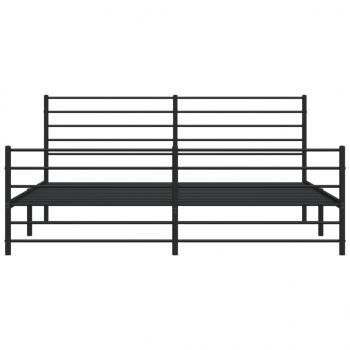 Bettgestell mit Kopf- und Fußteil Metall Schwarz 183x213 cm
