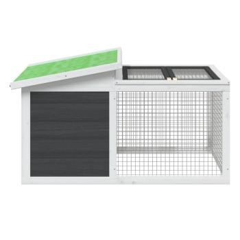 Kaninchenstall Grau 100,5x54x55 cm Massivholz Kiefer