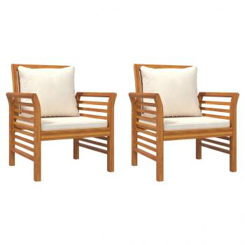 4-tlg. Garten-Lounge-Set mit Kissen Massivholz Akazie