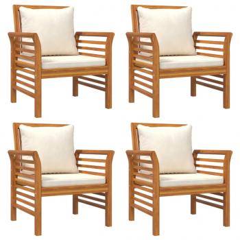 5-tlg. Garten-Lounge-Set mit Kissen Massivholz Akazie