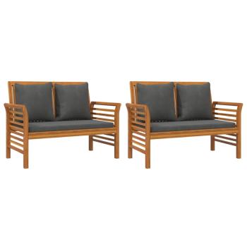 3-tlg. Garten-Lounge-Set mit Kissen Massivholz Akazie