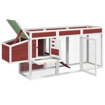 Hühnerstall Mokka 204x50x84 cm Massivholz Kiefer