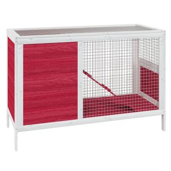 Kaninchenstall Rot 103x44x69,5 cm Massivholz Kiefer
